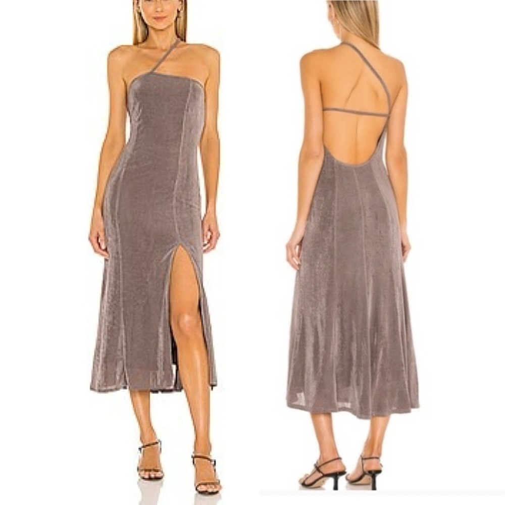 New! LPA Damia Midi Dress in Taupe Medium